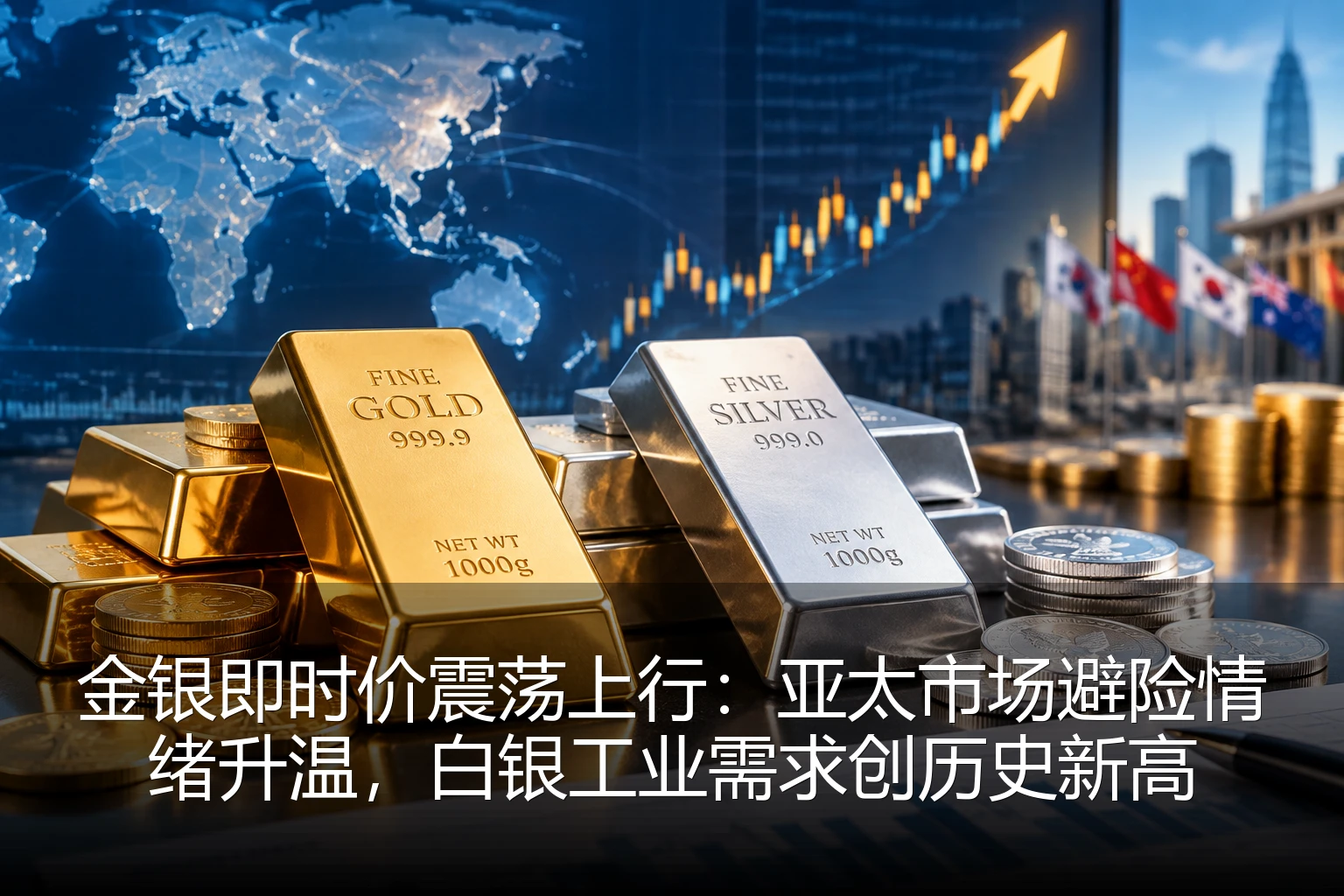 金银即时价震荡上行：亚太市场避险情绪升温，白银工业需求创历史新高